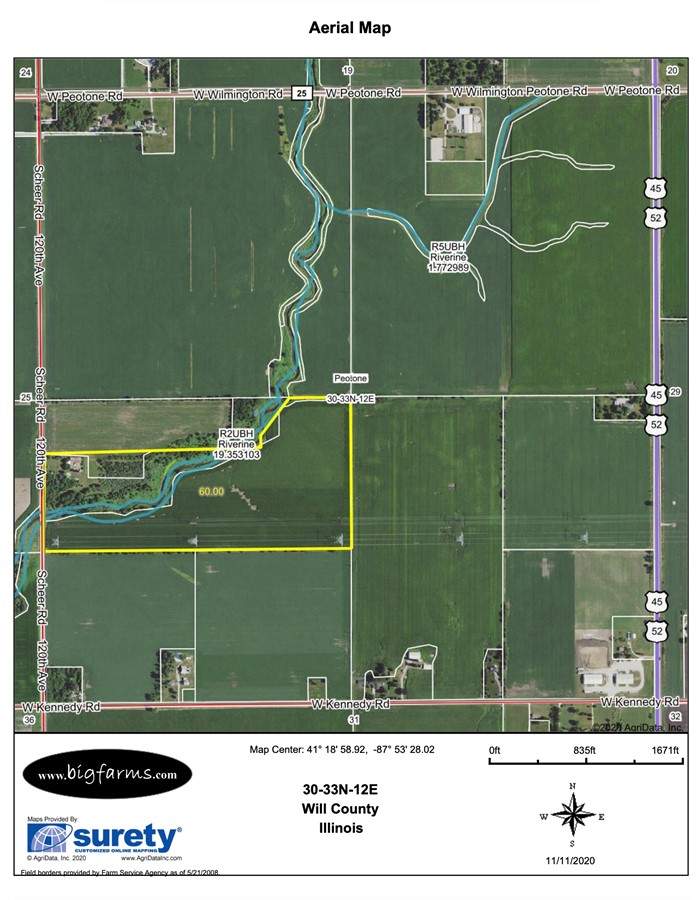 Property For Sale Peotone IL Will County 60 Ac Peotone Kahn Farm