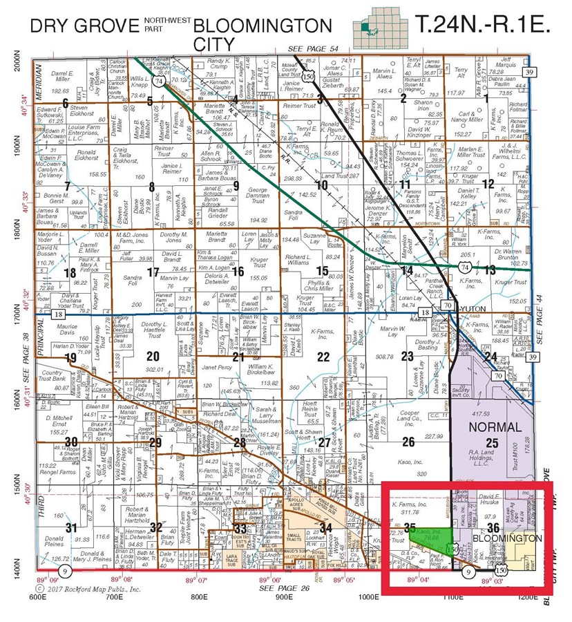Bloomington Il Zoning Map Property For Sale Bloomington Il Mclean County 78 Ac Bloomington  Development Site